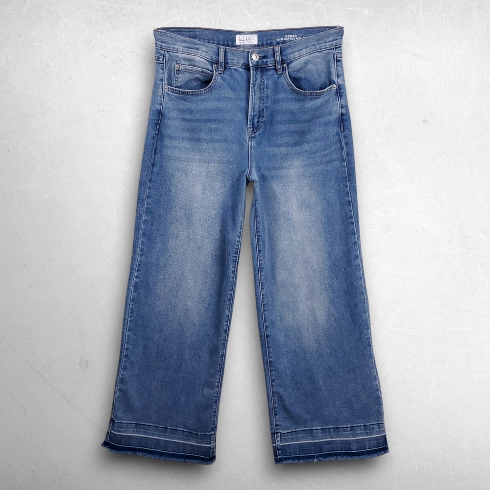 Nicole Miller Nomad Super High Rise Wide Leg Jeans Women 6 Blue Y2K Streetwear